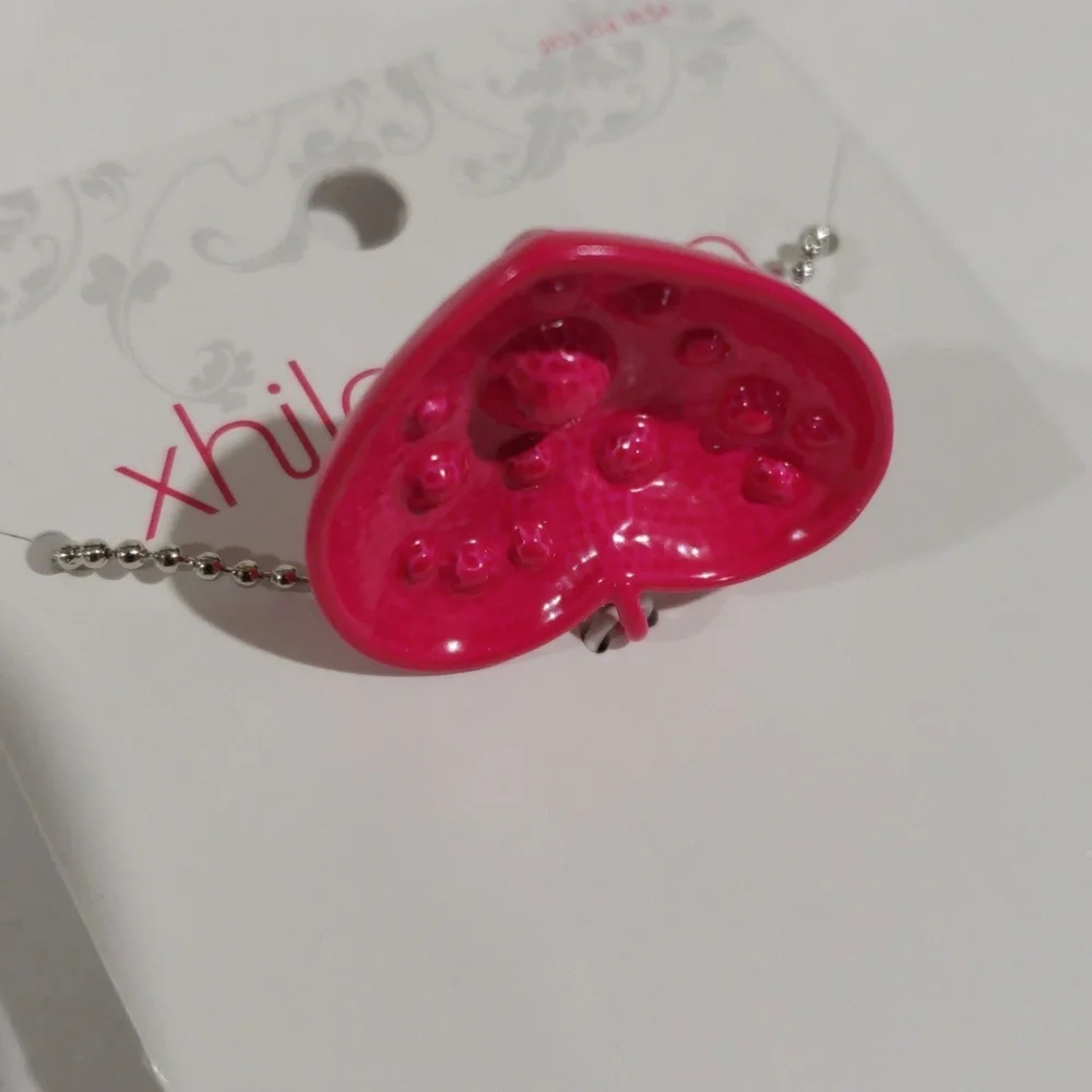 Xhilaration Rhinestones Red Heart Pendant Necklace  - 18